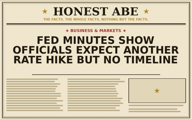 Fed Minutes Show Officials Expect Another Rate Hike but No Timeline