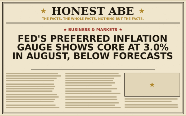 Fed’s Preferred Inflation Gauge Shows Core at 3.0% in August, Below Forecasts