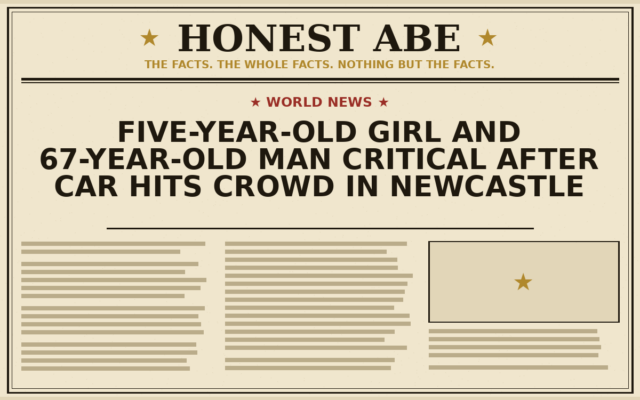Five-Year-Old Girl and 67-Year-Old Man Critical After Car Hits Crowd in Newcastle
