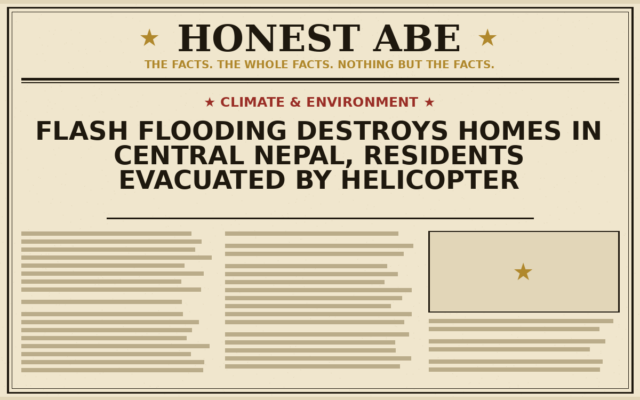 Flash Flooding Destroys Homes in Central Nepal, Residents Evacuated by Helicopter