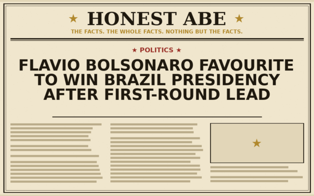 Flavio Bolsonaro Favourite to Win Brazil Presidency After First-Round Lead
