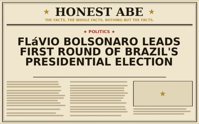 Flávio Bolsonaro Leads First Round of Brazil’s Presidential Election
