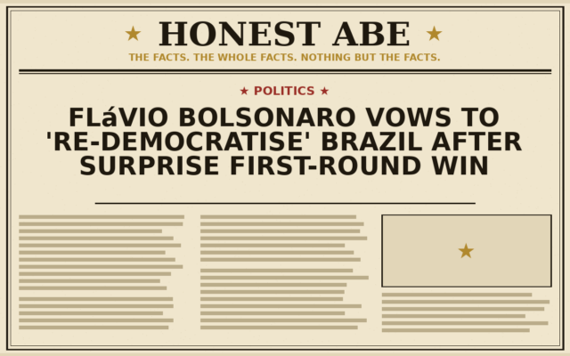 Flávio Bolsonaro Vows to ‘Re-democratise’ Brazil After Surprise First-Round Win