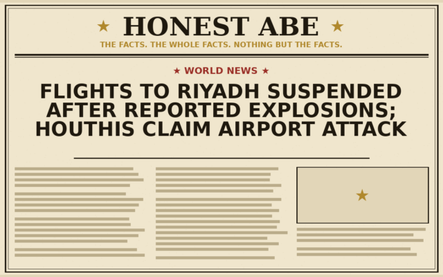 Flights to Riyadh Suspended After Reported Explosions; Houthis Claim Airport Attack
