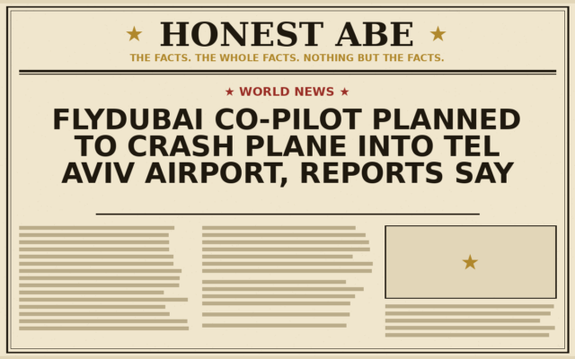 Flydubai Co-Pilot Planned to Crash Plane Into Tel Aviv Airport, Reports Say