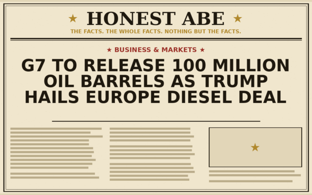 G7 to Release 100 Million Oil Barrels as Trump Hails Europe Diesel Deal