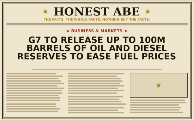 G7 to Release Up to 100m Barrels of Oil and Diesel Reserves to Ease Fuel Prices