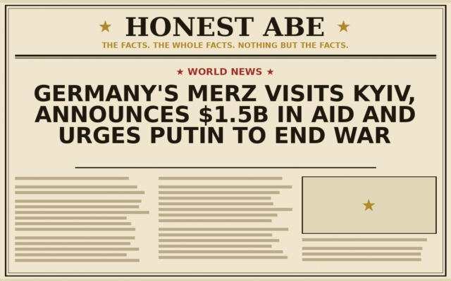 Germany’s Merz Visits Kyiv, Announces $1.5B in Aid and Urges Putin to End War