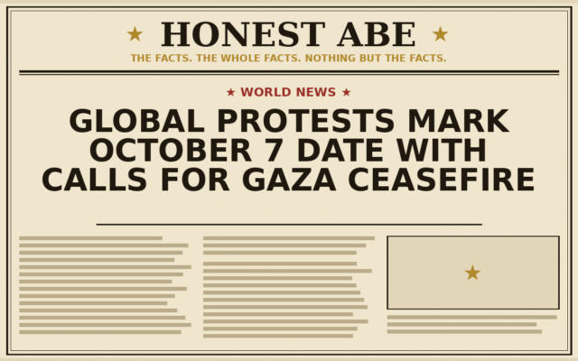 Global Protests Mark October 7 Date With Calls for Gaza Ceasefire
