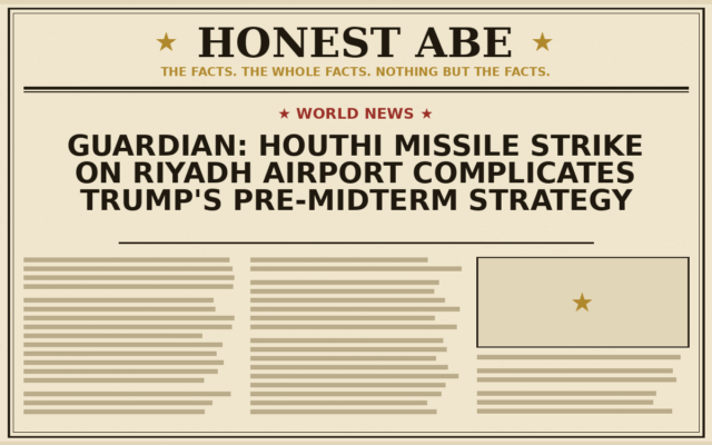 Guardian: Houthi Missile Strike on Riyadh Airport Complicates Trump’s Pre-Midterm Strategy