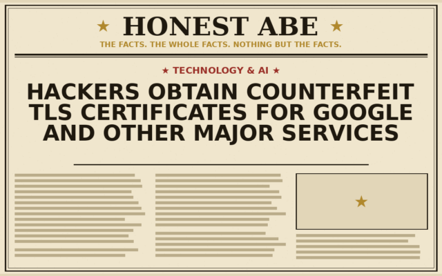 Hackers Obtain Counterfeit TLS Certificates for Google and Other Major Services