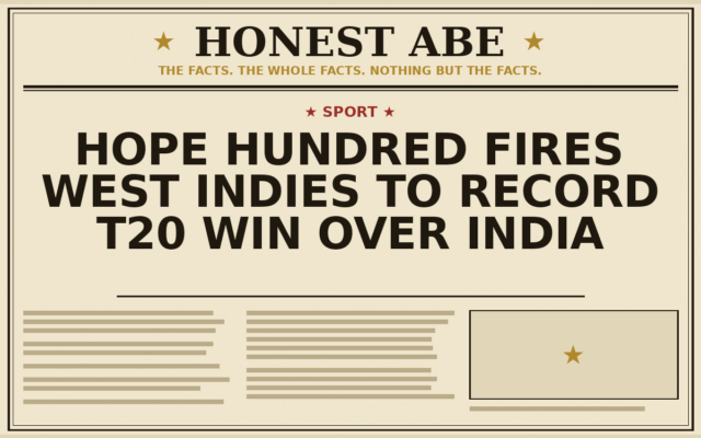 Hope Hundred Fires West Indies to Record T20 Win Over India