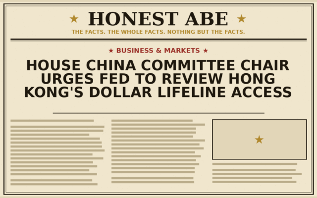 House China Committee Chair Urges Fed to Review Hong Kong’s Dollar Lifeline Access