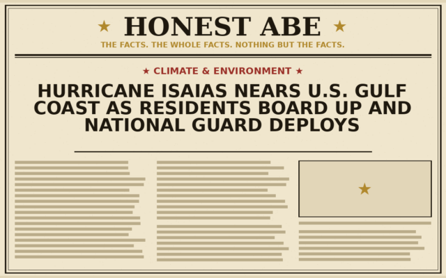 Hurricane Isaias Nears U.S. Gulf Coast as Residents Board Up and National Guard Deploys
