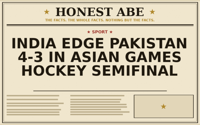 India Edge Pakistan 4-3 in Asian Games Hockey Semifinal