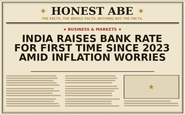 India Raises Bank Rate for First Time Since 2023 Amid Inflation Worries