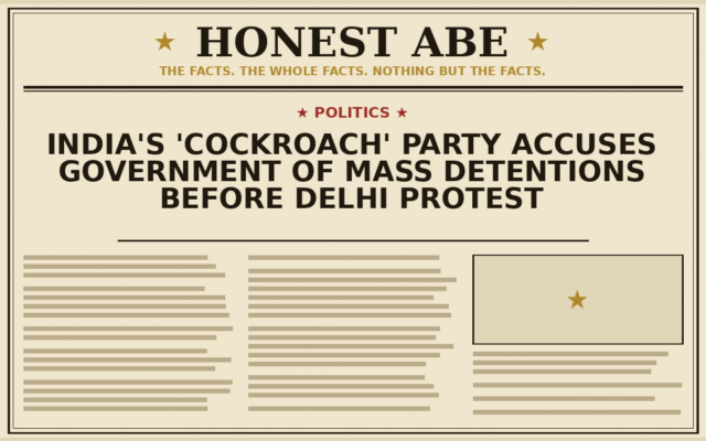 India’s ‘Cockroach’ Party Accuses Government of Mass Detentions Before Delhi Protest
