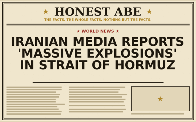 Iranian Media Reports ‘Massive Explosions’ in Strait of Hormuz