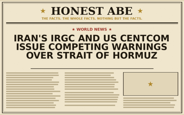 Iran’s IRGC and US CENTCOM Issue Competing Warnings Over Strait of Hormuz