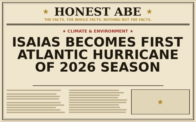 Isaias Becomes First Atlantic Hurricane of 2026 Season