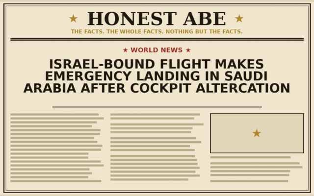 Israel-Bound Flight Makes Emergency Landing in Saudi Arabia After Cockpit Altercation