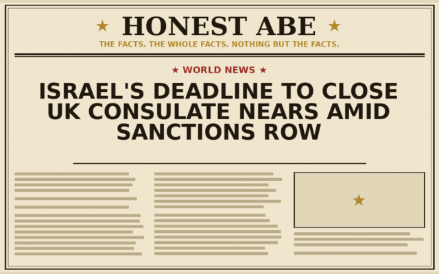 Israel’s Deadline to Close UK Consulate Nears Amid Sanctions Row