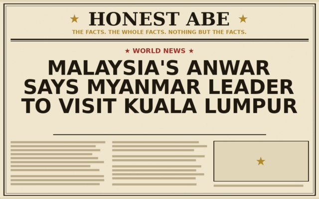 Malaysia’s Anwar Says Myanmar Leader to Visit Kuala Lumpur