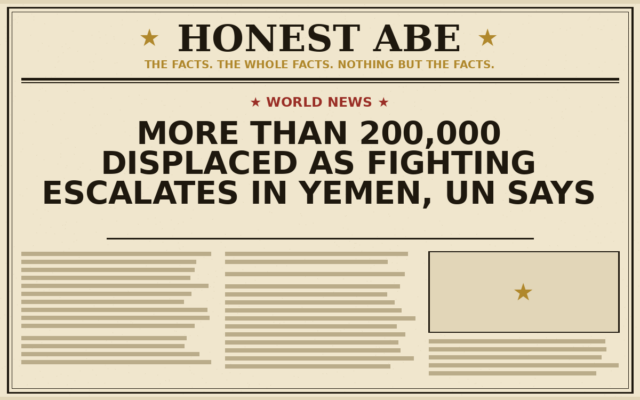 More Than 200,000 Displaced as Fighting Escalates in Yemen, UN Says