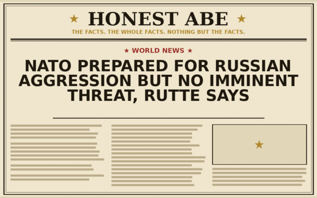 Nato Prepared for Russian Aggression but No Imminent Threat, Rutte Says