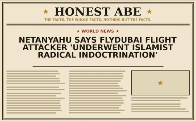 Netanyahu Says Flydubai Flight Attacker ‘Underwent Islamist Radical Indoctrination’