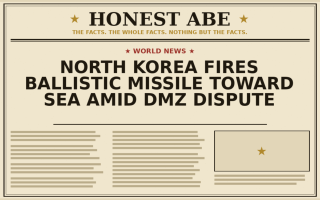 North Korea Fires Ballistic Missile Toward Sea Amid DMZ Dispute