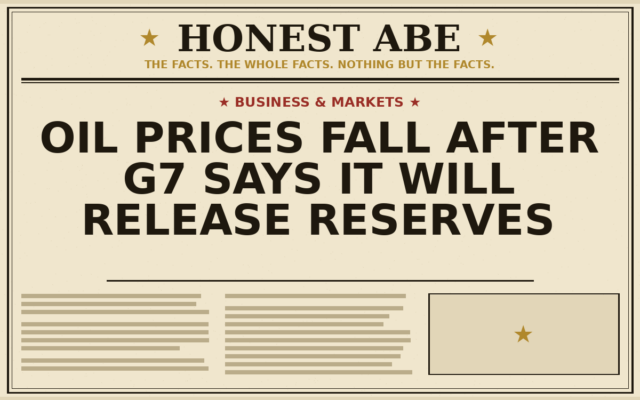 Oil Prices Fall After G7 Says It Will Release Reserves