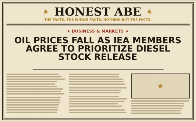Oil Prices Fall as IEA Members Agree to Prioritize Diesel Stock Release