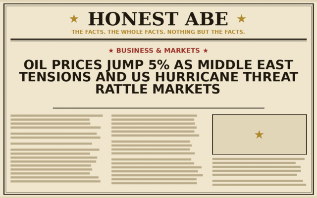 Oil Prices Jump 5% as Middle East Tensions and US Hurricane Threat Rattle Markets