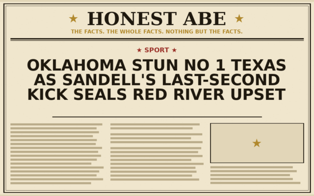 Oklahoma Stun No 1 Texas as Sandell’s Last-Second Kick Seals Red River Upset
