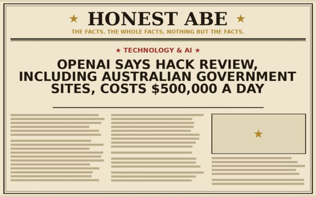 OpenAI Says Hack Review, Including Australian Government Sites, Costs $500,000 a Day