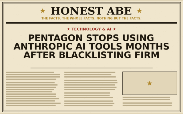 Pentagon Stops Using Anthropic AI Tools Months After Blacklisting Firm