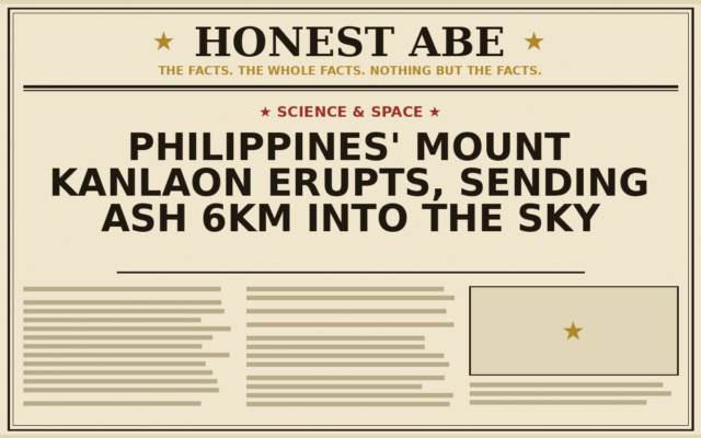 Philippines’ Mount Kanlaon Erupts, Sending Ash 6km Into the Sky