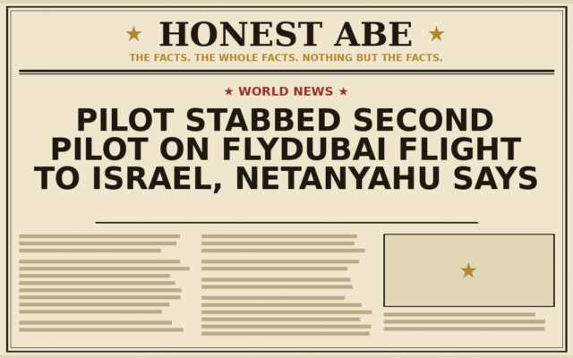 Pilot Stabbed Second Pilot on FlyDubai Flight to Israel, Netanyahu Says