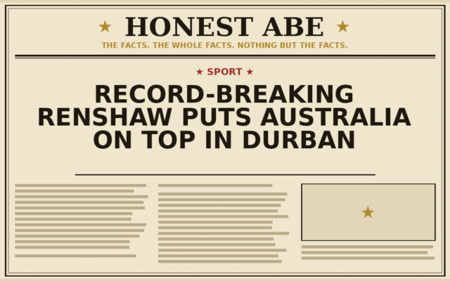 Record-breaking Renshaw puts Australia on top in Durban