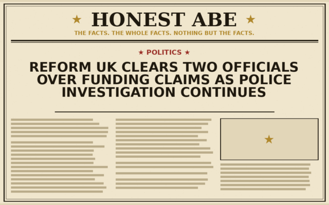 Reform UK Clears Two Officials Over Funding Claims as Police Investigation Continues