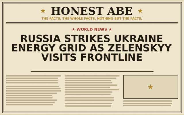 Russia Strikes Ukraine Energy Grid as Zelenskyy Visits Frontline