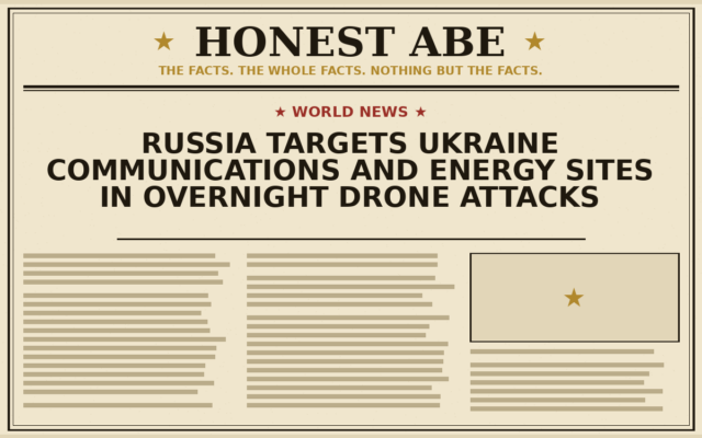 Russia Targets Ukraine Communications and Energy Sites in Overnight Drone Attacks