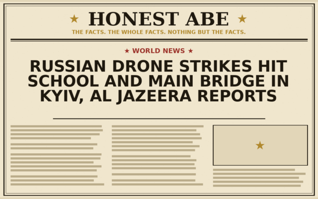 Russian Drone Strikes Hit School and Main Bridge in Kyiv, Al Jazeera Reports