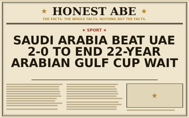 Saudi Arabia Beat UAE 2-0 to End 22-Year Arabian Gulf Cup Wait