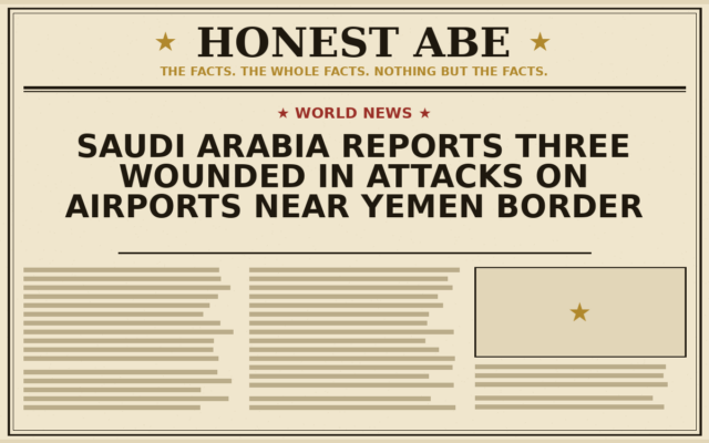 Saudi Arabia Reports Three Wounded in Attacks on Airports Near Yemen Border
