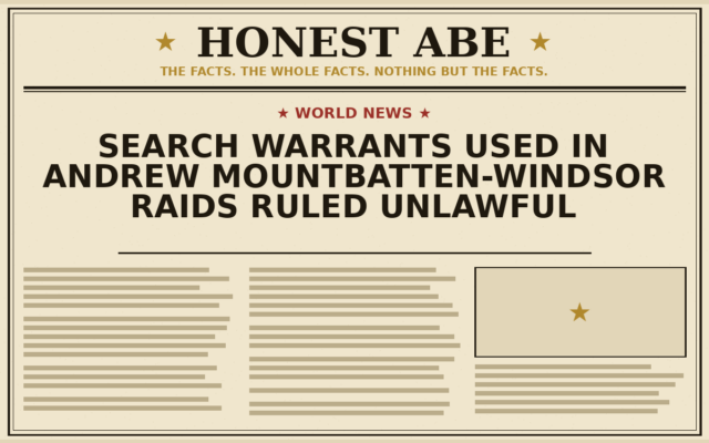 Search Warrants Used in Andrew Mountbatten-Windsor Raids Ruled Unlawful