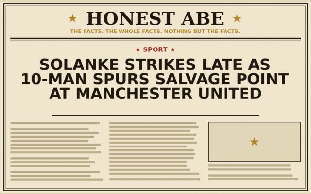 Solanke Strikes Late as 10-Man Spurs Salvage Point at Manchester United