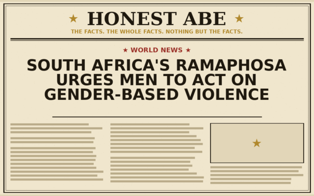 South Africa’s Ramaphosa Urges Men to Act on Gender-Based Violence