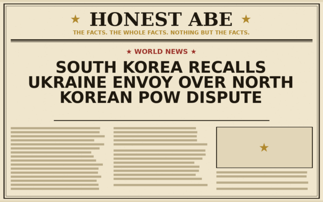 South Korea Recalls Ukraine Envoy Over North Korean POW Dispute